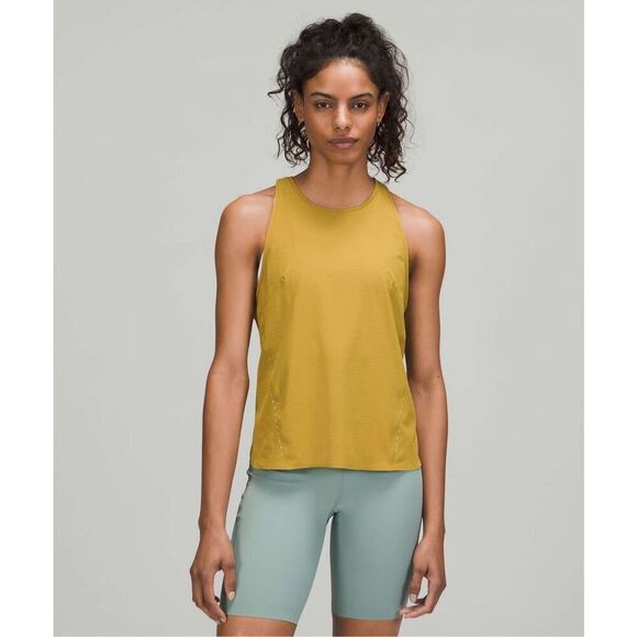 Lululemon Lightweight Stretch Reflect Running Tank Top Auric Gold Size 6 W1DHIS - Picture 1 of 9